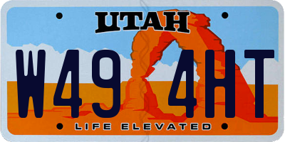 UT license plate W494HT