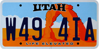 UT license plate W494IA