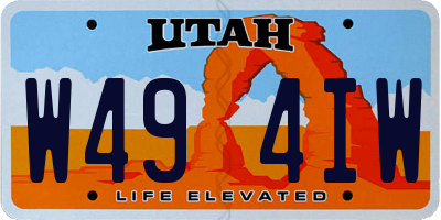 UT license plate W494IW