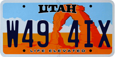UT license plate W494IX