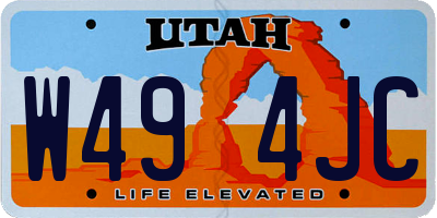 UT license plate W494JC