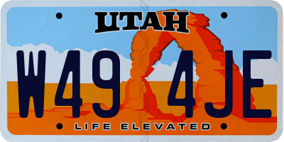 UT license plate W494JE