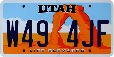 UT license plate W494JF