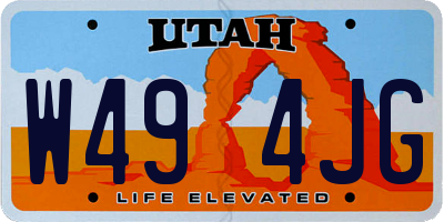 UT license plate W494JG
