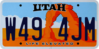 UT license plate W494JM