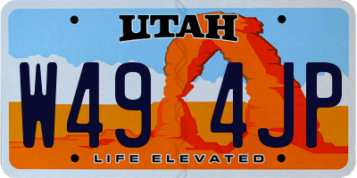 UT license plate W494JP