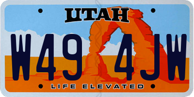 UT license plate W494JW