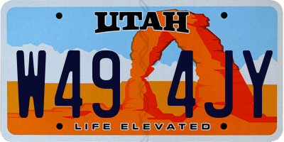 UT license plate W494JY
