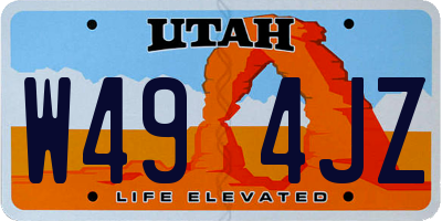 UT license plate W494JZ