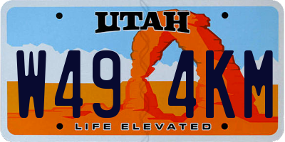 UT license plate W494KM