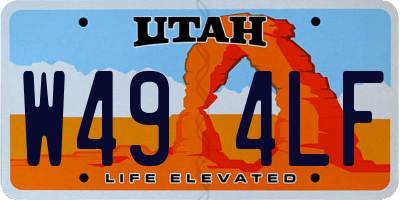 UT license plate W494LF