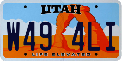 UT license plate W494LI