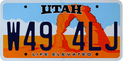 UT license plate W494LJ