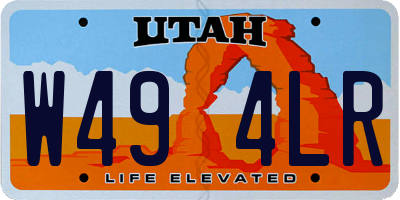 UT license plate W494LR