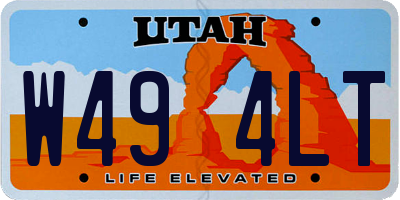 UT license plate W494LT