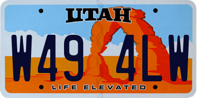 UT license plate W494LW
