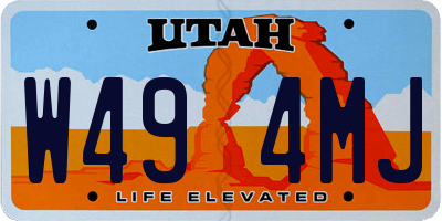 UT license plate W494MJ