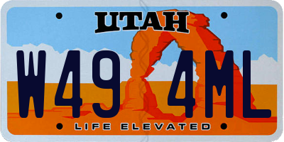 UT license plate W494ML