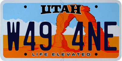 UT license plate W494NE