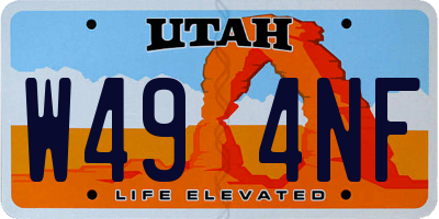 UT license plate W494NF