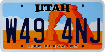 UT license plate W494NJ