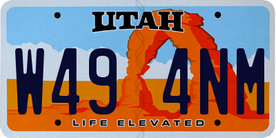 UT license plate W494NM
