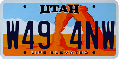 UT license plate W494NW