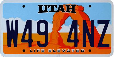 UT license plate W494NZ