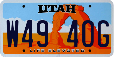 UT license plate W494OG
