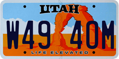 UT license plate W494OM