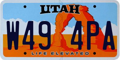 UT license plate W494PA