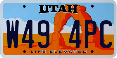 UT license plate W494PC