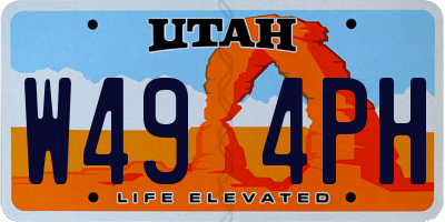 UT license plate W494PH