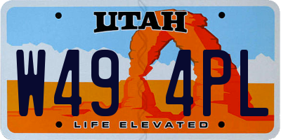 UT license plate W494PL