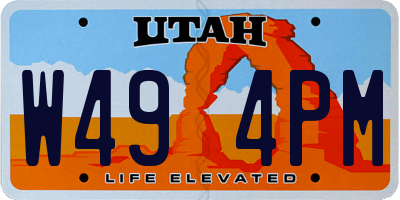 UT license plate W494PM