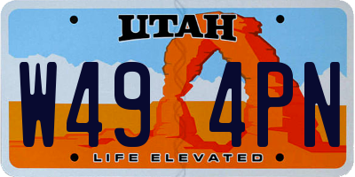 UT license plate W494PN