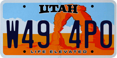 UT license plate W494PO