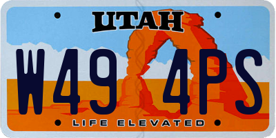 UT license plate W494PS