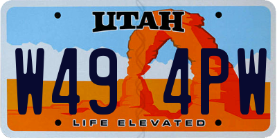 UT license plate W494PW