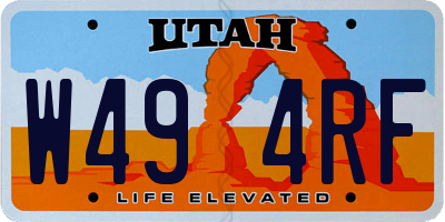 UT license plate W494RF
