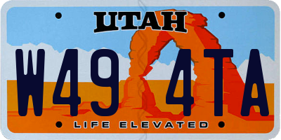 UT license plate W494TA