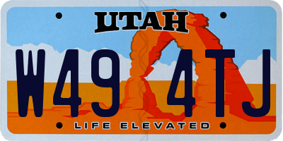 UT license plate W494TJ