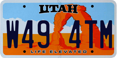 UT license plate W494TM