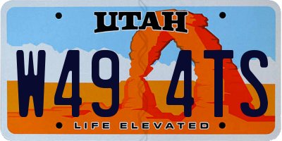 UT license plate W494TS