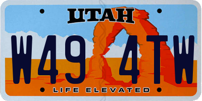 UT license plate W494TW