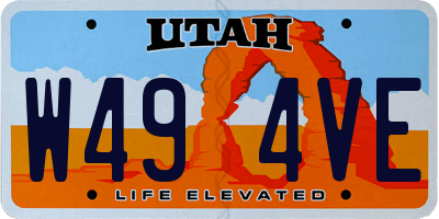 UT license plate W494VE