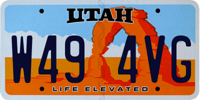 UT license plate W494VG