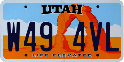 UT license plate W494VL
