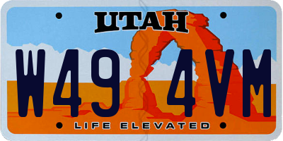 UT license plate W494VM