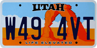 UT license plate W494VT